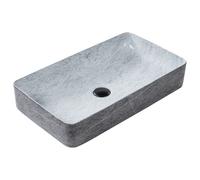 Beliani Countertop Basin Artaj 610 X 350 mm Ceramic Grey Concrete Effect