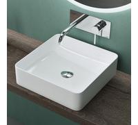 Mai & Mai Bathroom Sink, Ceramic Countertop Wash Basin with Nano Coating | Rectangular Ceramic Countertop Washbasin with Nano Coating for Guest Bathroom Vanity, Matte Black, 58x38x13 cm, Brüssel105D