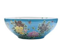 Countertop Basin Bathroom Sink Wash Basin Vessel Sink Round Ceramic vidaXL