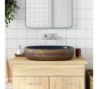 Countertop Basin Bathroom Sink Wash Basin Vessel Sink Oval Ceramic vidaXL