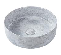 Beliani Countertop Basin GUDAR 370 mm Ceramic Grey Concrete Effect, Grey