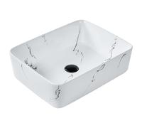 Countertop Basin HOPI 490 x 380 mm Ceramic White Marble