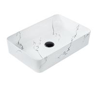 Countertop Basin HOPI 510 x 340 mm Ceramic White Marble