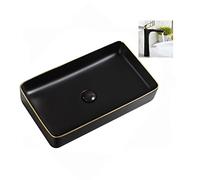 Countertop Basin Sink Bathroom Rectangular Ceramics,60 * 34 * 11CM,Light Luxury Wash Basin Sink With Faucet and Drain/14926