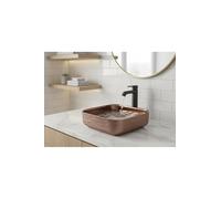 Countertop Basin Sink Copper Color Above Counter Bathroom Vessel Sink Rectangular Stone for Vanity, Washroom, Lavatory 38x Rose Gold - Copper, One Size