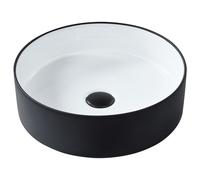 Countertop Basin TEBAR 400 mm Ceramic Black/ White
