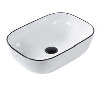 Beliani Countertop Basin XERT 460 x 330 mm Ceramic White, White