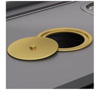 Countertop Built-in Stainless Steel Trash Can, Kitchen Cabinet Embedded Trash Bin Trash Chute with Lid, Space-saving Hidden Garbage Container Recessed Garbage C,Rose Gold-diameter 22cm (Gold diameter