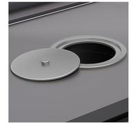 Countertop Built-in Stainless Steel Trash Can, Kitchen Cabinet Embedded Trash Bin Trash Chute with Lid, Space-saving Hidden Garbage Container Recessed Garbage Can, Waste Can for Coffee Bathr