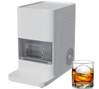 Countertop Clear Ice Ball Maker, 2” Sphere Ice Machine with Auto Self-Cleaning, Makes 2 Crystal Ice Balls in 50 Mins, for Home Bar Whiskey Cocktail white