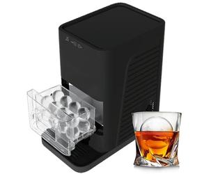 Countertop Clear Ice Ball Maker, 2” Sphere Ice Machine with Auto Self-Cleaning, Makes 2 Crystal Ice Balls in 50 Mins, for Home Bar Whiskey Cocktail black