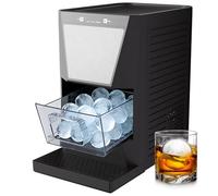 Countertop Clear Ice Ball Maker,Crystal Ice Sphere Machine with 1.2L Capacity,2 Ices Balls in 55Mins,Self-Cleaning Sphere Ices Maker with Touch Panel,for Whiskey,Bourbon Cocktails(Black,130W-55MINS)