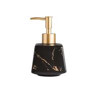 Countertop Creative Ceramic Lotion Bottle Kitchen Dishwashing Liquid Soap Dispenser Bottle Press Type Bathroom Decor(Black)