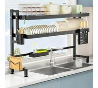 Countertop Dish Drying Rack, Over The Sink Dish Drying Rack, Kitchen Counter Utensil Holder, Space-Saving for Plates and Bowls