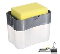 Countertop Dish Soap Dispenser - 2 In 1 Sink Soap Dispenser with Sponge Holder,Dish Washing Soap Dispenser Caddy, Countertop Organizer, Kitchen Gadgets