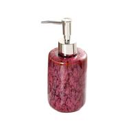Countertop Dish Soap Dispensers Ceramic Refillable Hand Lotion Pump Bottles for Bathroom Kitchen Cylinder Shaped Decorative Bathroom Stuff(Red)