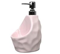 Countertop Dish Soap Dispensers Ceramic Soap Dispenser Multifunctional Pump With Sponge Box Very Suitable For Kitchen Bathroom Stuff(Pink)