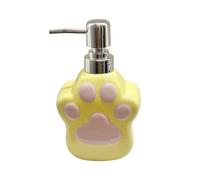 Countertop Dish Soap Dispensers Cute Cat Paw Hand Bottles with Plastic Pump Refillable Lotion Bottle Home Decoration Bathroom Stuff(Yellow)