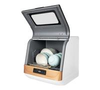Countertop Dishwasher, 3-in-1 Washing Modes Mini Dishwasher, 360° Spray, 70℃ High-Temp&Air-Dry Function for Apartments, Dorms and RVs (Black+White+Gold)