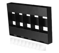 Countertop Drinking Rack - Metal Storage Box 10 x 1.2 x 6.5 Inches 5 Compartments Reusable Organizer with Adhesive Tape | Kitchen Cabinet, Bathroom, Workplace, Utensils, Chopsticks, Sweep
