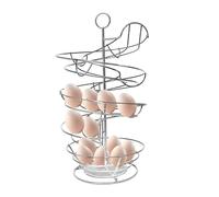 Countertop Egg Holder: 36 Capacity Spiral Chicken Egg Organizer, Metal Wire Fruit and Vegetable Basket | Space Saving Kitchen Counter Storage for Dispense