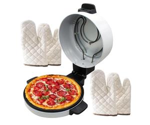 Countertop Electric Pizza Maker 2000w with Non-Stick 30cm Pan,Adjustable Heat,and 2 Oven Mitts