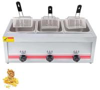 Countertop Gas Deep Fryer with Basket, Commercial Outdoor Use for Fast Food and Restaurant Cooking