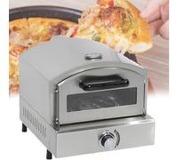 Countertop Gas Pizza Oven, Stainless Steel Outdoor Fired-Pizza Stove, Adjustable Temperature, with Pizza Stone, 360° Uniform Temperature, Commercial Pizza Maker, Quick Heating, for Steak, Chicken
