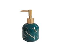 Countertop Hotel Home Ceramic Soap Dispenser Dispenser Push Bathroom Lotion Bottle 300ml Bathroom Decor(Green)