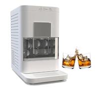 Countertop Ice Ball Maker 5.1cm C Ice Sphere Machine with Auto Self Cleaning Transparent Window Perfect for Whisky Single Batch (White)