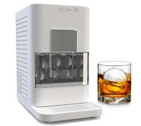 Countertop Ice Machine, Round Ice Cube Maker, 50mm Ice Sphere, 8-10 Ice Storage Capacity, 55 Min Dispensing, Automatic Cleaning for Home and Bar