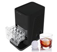 Countertop Ice Machine, Round Ice Cube Maker, 50mm Ice Sphere, 8-10 Ice Storage Capacity, 55 Min Dispensing, Automatic Cleaning for Home and Bar