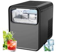 Countertop Ice Maker Machine - Fast Bullet Nugget Ice Production in 6 Minutes, Includes Ice Shovel & Anti-Slip Pad for Kitchen Parties and Entertaining