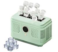 Countertop Ice Maker, Mini Ice Maker Machine with Removable Top Cover, 12 Cubes in 15-20 Mins, Small Clear Ice Cube Maker for Office, Home, Camping, RV, Car, Travel green only home use