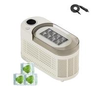 Countertop Ice Maker, Portable Mini Ice Maker Machine with Car Power Cable, Produces 8 Square Ice Cubes in 10 Minutes, Dual Power for Home and Camping