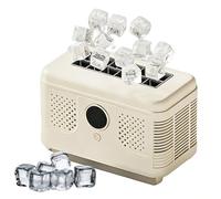Countertop Ice Maker, Small Clear Ice Cube Maker with Removable Top Cover, 12 Cubes in 15-20 Mins, Mini Ice Maker Machine for Office, Home, Camping, RV, Car, Travel white only home use