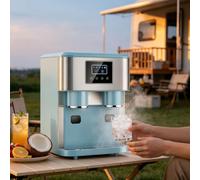 Countertop Ice Maker, Stainless Steel - Produces Ice Cubes, Crushed Ice, and Cold Water in 8-12 Minutes with Viewing Window, Perfect for Home and Parties