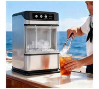 Countertop Ice Maker with Self-Cleaning Function, One-Click Operation, 37.5 Lbs Daily Output, Detachable Water Tank for Home and Bar Use