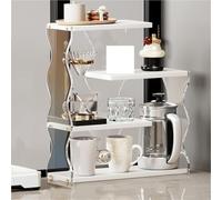 Countertop Organizer with Solid Construction - Coffee Cup Holder, Mug Display Shelf & Spice Storage Rack for Kitchen, Bathroom, Living Room(White)