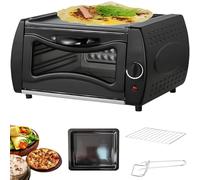 Countertop Oven Bread Maker, 1300W Electric Pizza Oven with Temperature Control, Includes Bake Tray/Rack/Handle, Ideal for Restaurant Kitchen Home Use
