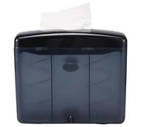 Countertop Paper Towel Dispenser,Hand Towel Dispenser Transparent Case Stick Pad on the Bottom for Homes,Restaurants,Pantries,Schools,Office Buildings Kitchen Bathroom Toilet 27.5x11x22.5 cm(black)
