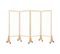 Countertop Partition Screen 1-4 Panel Room Divider,Grid Display Stand, Indoor Foldable Decorative Partition,Better Folding Privacy for Office Home Studio Separator(155x65cm-4 Panel