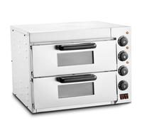 Countertop Pizza Maker, Electric Oven With Auto Shut-Off, Removable Tray, Stainless Steel, Single/Double Deck With Handle, 662°F Max Temp, For Home & Commercial Use(Double Layer)