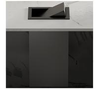 Countertop Recessed Trash Can, Stainless Steel Built-In Swing Flip Garbage Can, Kitchen Trash Bin Embedded Trash Chute, Office Hidden Wastebasket Bedroom Garbag,Black-Lid,