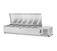 Countertop Refrigerated Display Case 140 x 33 cm 6 GN 1/4 Containers - Countertop Fridges by Royal Catering Silver