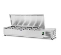 Countertop Refrigerated Display Case 140 x 39 cm 5 GN 1/3 Containers - Countertop Fridges by Royal Catering Silver