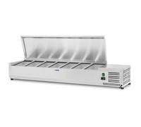 Countertop Refrigerated Display Case 150 x 33 cm 7 GN 1/4 Containers - Countertop Fridges by Royal Catering Silver