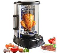 Countertop Rotisserie Oven Electric Smokeless Grill 1380W Energy Efficient Stain Resistant Includes Kebob Rack Skewers Heat Resistant Door