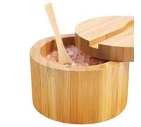 Countertop Salt Containers: Elegant Wooden Salt Shaker Set, Elegant Spice Rack | Practical Lift Up Lid Improves Arrangement During Preparation