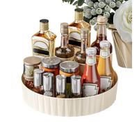 Countertop Seasoning Organizer - 360 Degree Flexible Rotating Storage Tray, Kitchen Rack | Large Capacity Condiment Holder, Polystyrene Stand, Stainless Steel Ball Bearing Base,Kitchen Rotating Organ